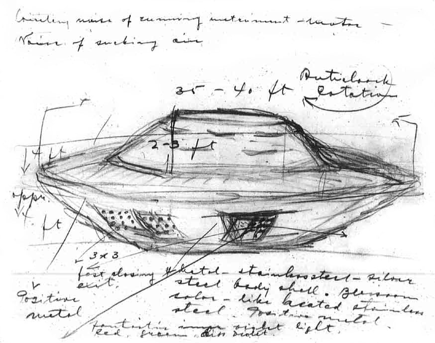 Drawing of a UFO ship