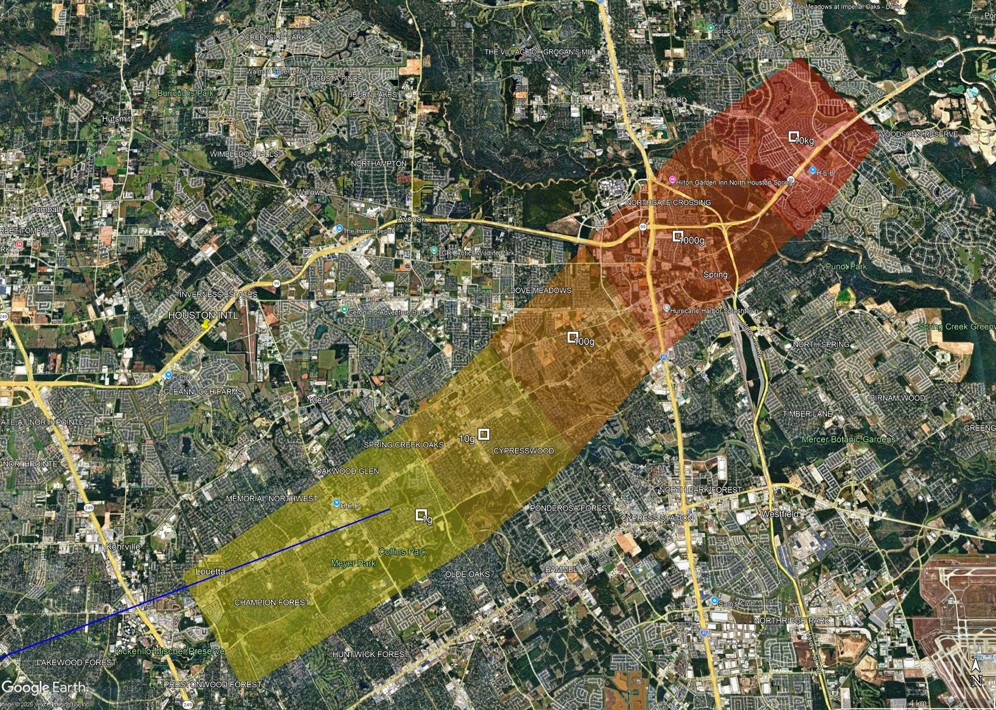 NASA released a strewn field map illustrating a simplified estimate of where meteorites landed, according to the agency.