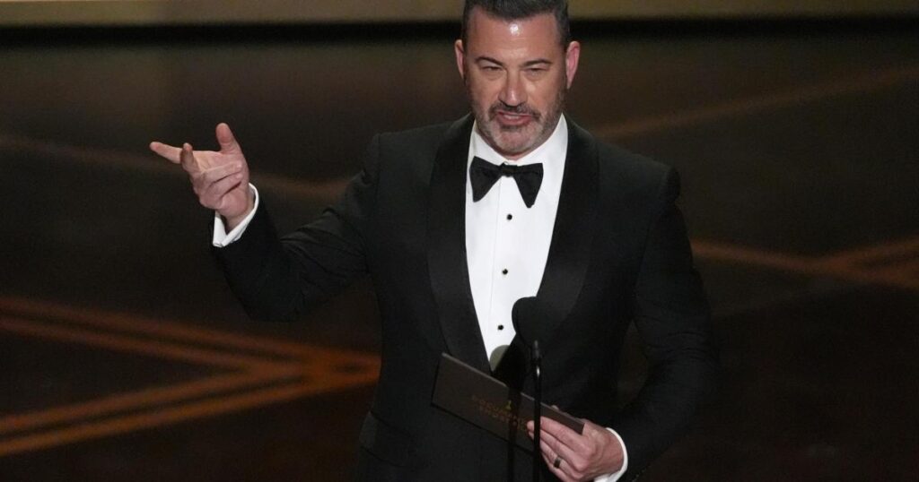 Jimmy Kimmel makes dig at Trump on Oscars stage
