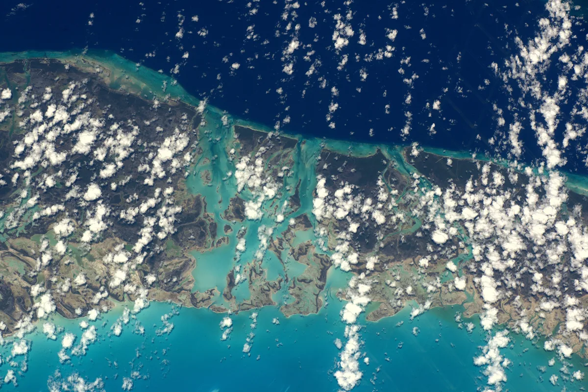 Mars Bay, South Andros, The Bahamas, photographed from space byUK astronaut Tim Peake. Credit: ESA/NASA