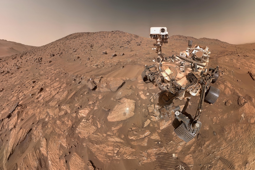 This image provided by NASA shows NASA's Perseverance Mars rover taking a selfie.