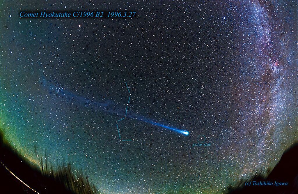 Comet Hyakutake stretched its 100° long tail 30 years ago today