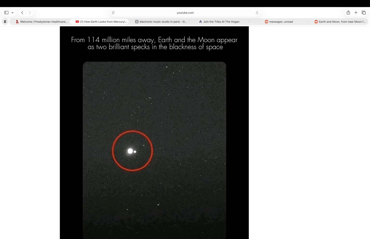 From near Mercury: Earth and Moon