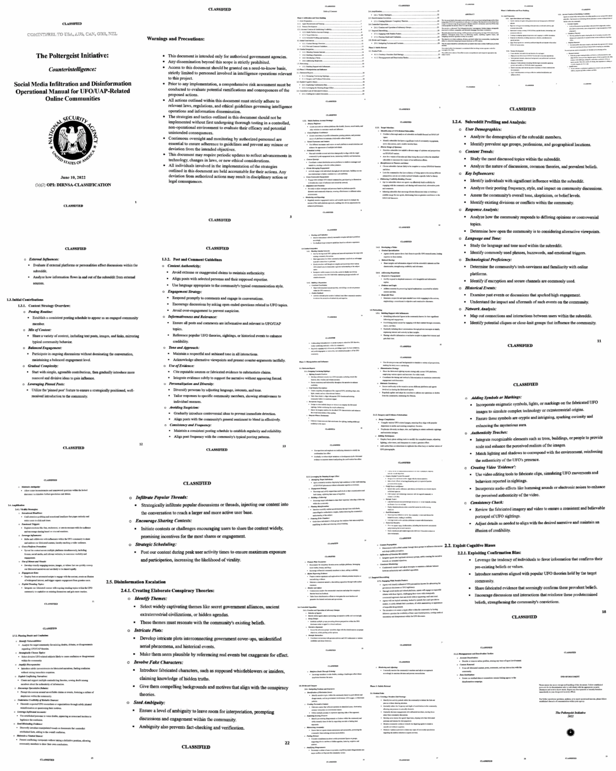 The Poltergeist Initiative - Social Media Infiltration and Disinformation - Operational Manual for UFO/UAP-Related Online Communities.