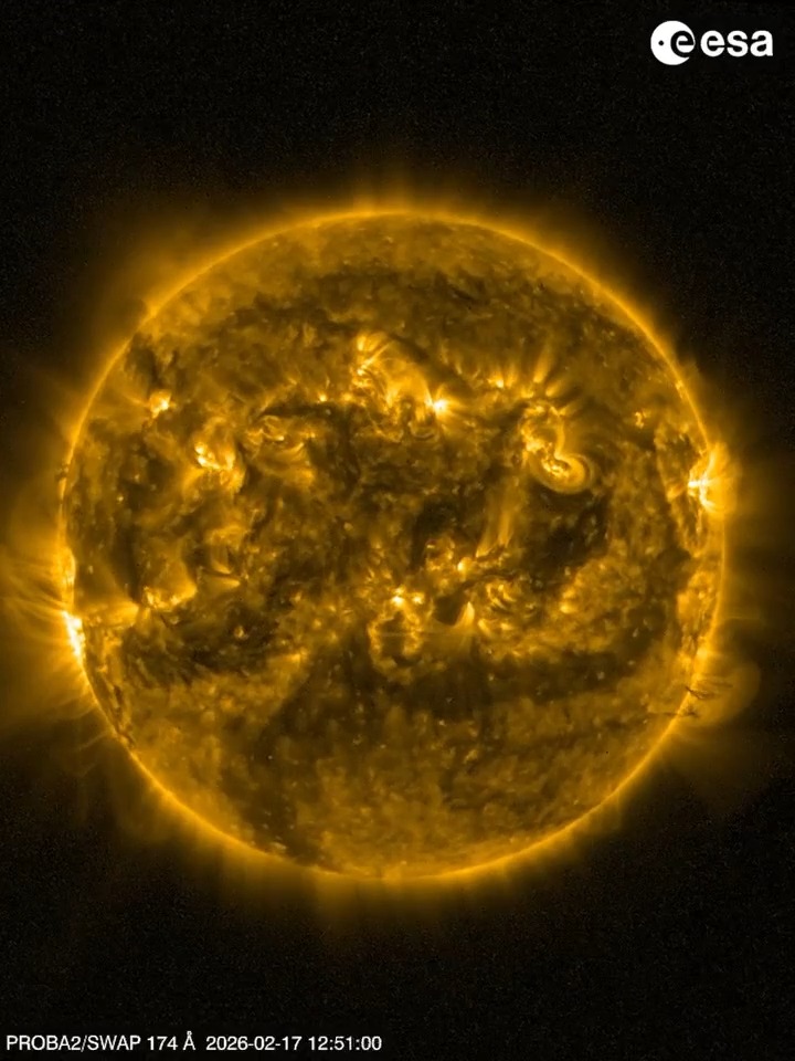 RING OF FIRE The European Space Agency shared photos of the February 17 annular solar eclipse, as captured by its Proba-2 spacecraft during its orbits of Earth. During the astronomical phenomenon, “the Moon slipped perfectly between the Sun and Earth,” creating a “glowing ring of fire.” The eclipse was not visible in the Philippines. The next annular solar eclipse visible in the country is on February 28, 2063. (🎥: ESA/IPEV/ItaliAntartide - Erika Rea)