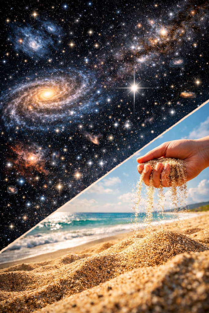 Stars or Sand: Which Is More Numerous in the Universe?