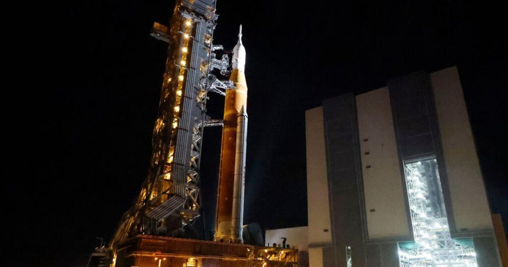 NASA hauls its repaired moon rocket from the hangar back to the pad for an early April launch | Region NASA hauls its repaired moon rocket from the hangar back to the pad for an early April launch