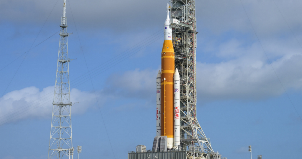 NASA rocket almost ready for blast off to the moon