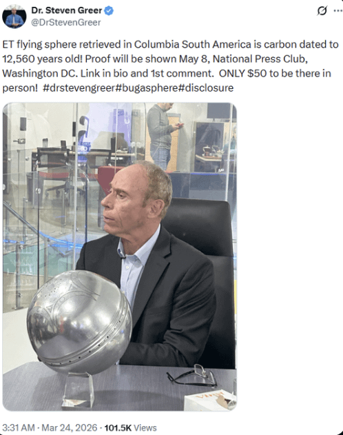 Dr Steven Greer is bravely bringing the Buga sphere to Washington DC on May 8th to put House Reps on notice. This is how Disclosure is done.