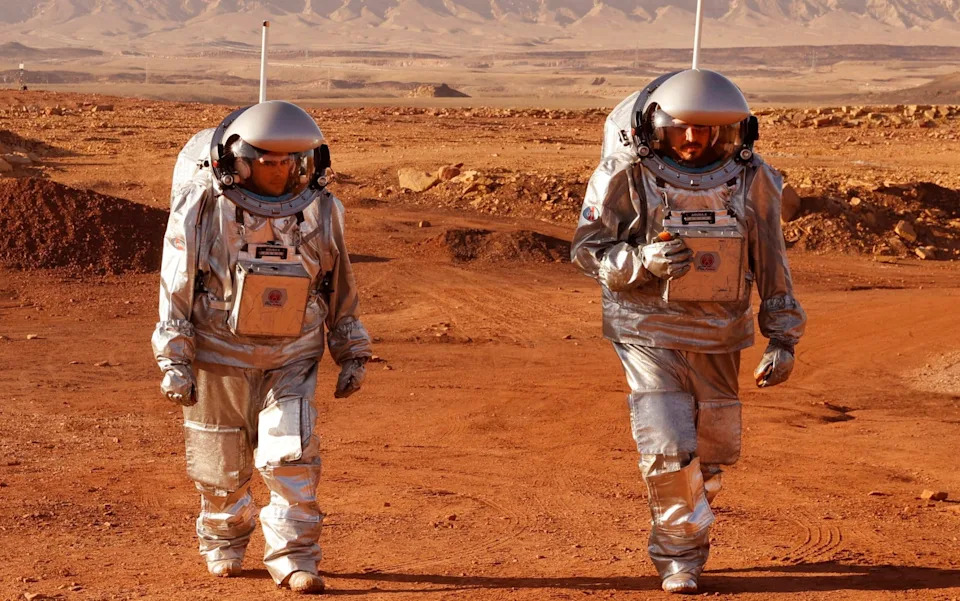Astronauts prepare for a mission to Mars