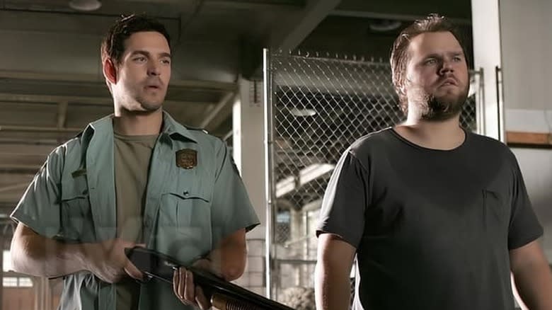 Russell and Dave frowning in "Invasion."