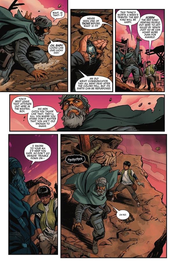 Interior preview page from ALIEN: KING KILLER #1 DAVID YARDIN COVER