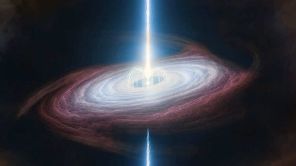 Artist’s conception of a magnetar surrounded by an accretion disk
