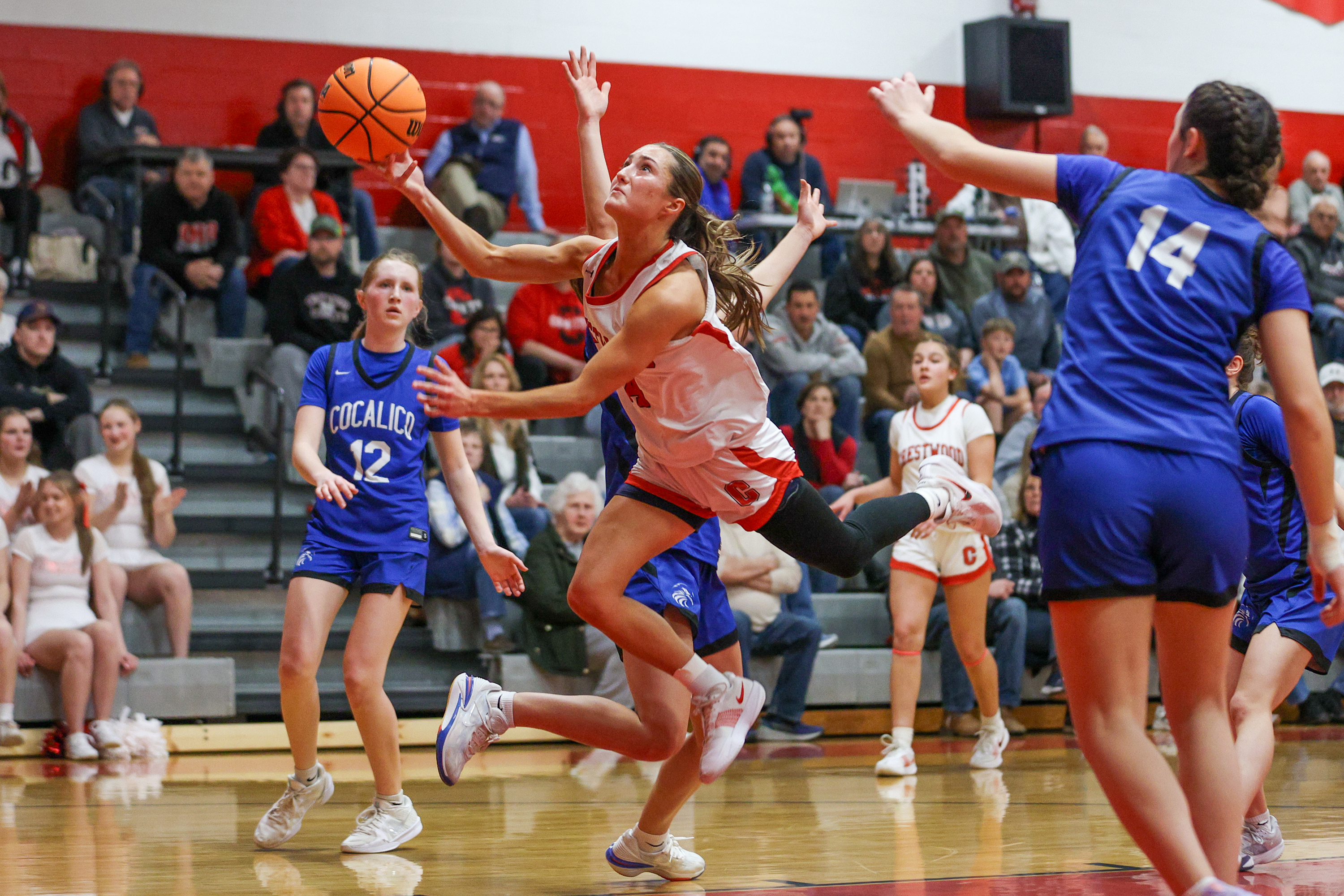 Crestwood’s Jordan Andrews (14) takes a shot during the first...