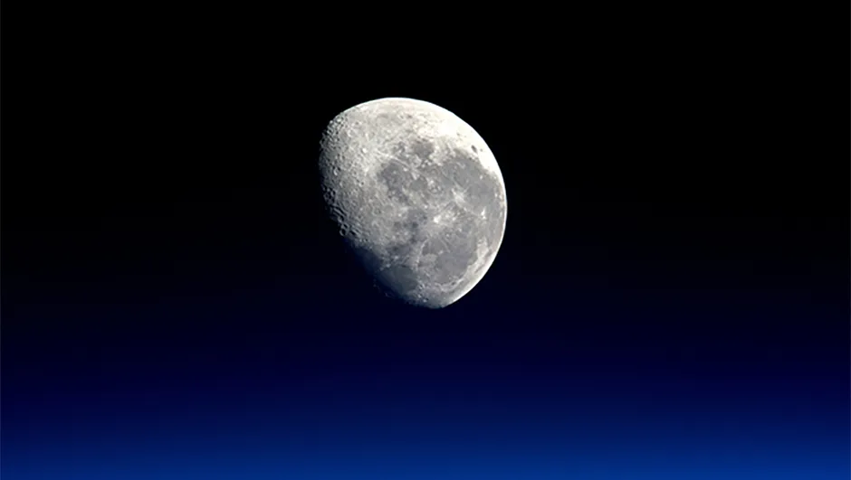 The Moon from the International Space Station, captured by UK astronaut Tim Peake, 4 April 2016 
Credit: ESA/NASA