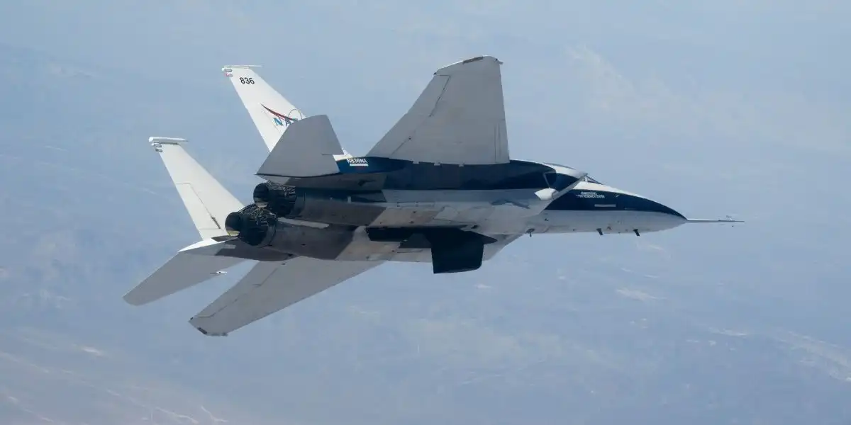 NASA F-15 Completes First Flight of Laminar Flow Scaled Wing Design