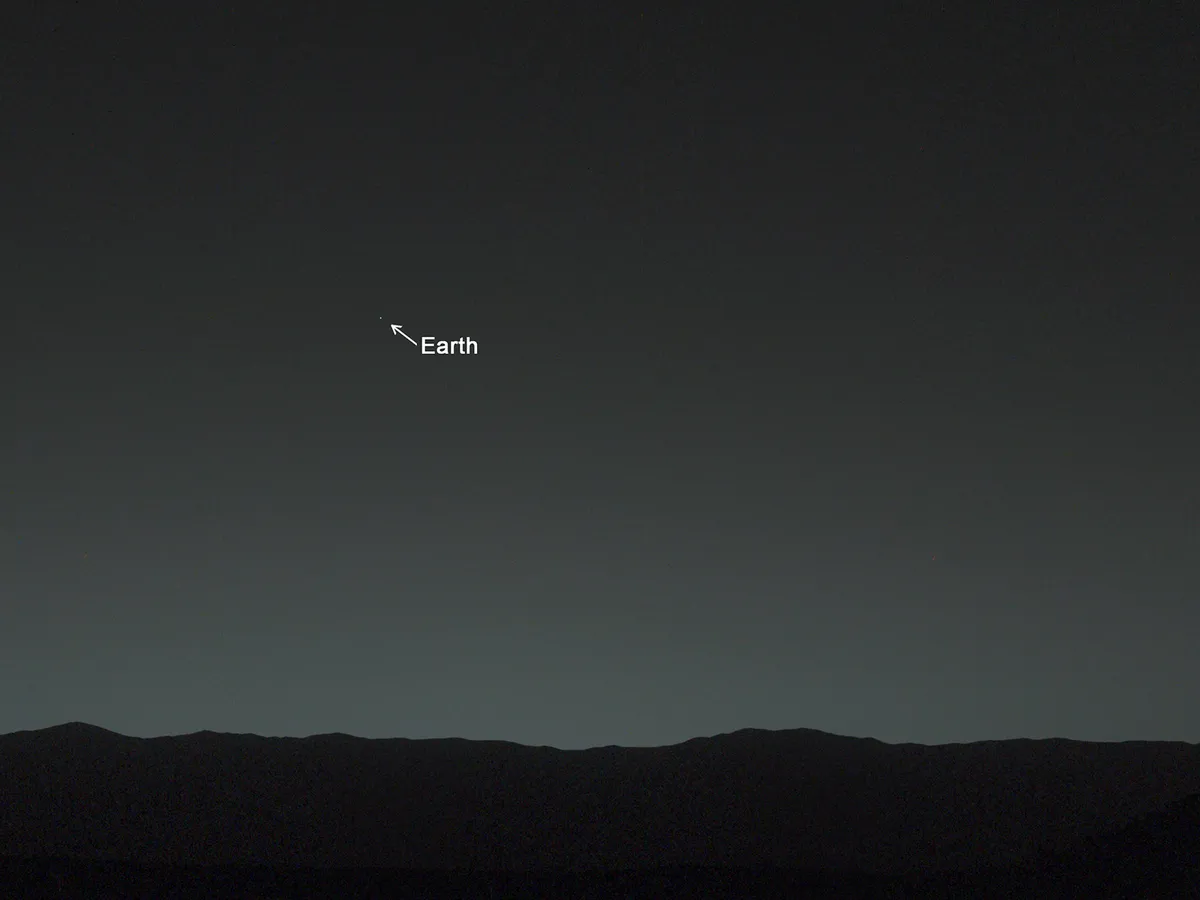 A view of Earth from Mars, appearing like the brightest star in the Martian sky. This image was captured by NASA's Curiosity rover on 31 January 2024. Credit: NASA Jet Propulsion Laboratory-Caltech/Malin Space Science Systems/Texas A&M University. Source: NASA Jet Propulsion Laboratory.
