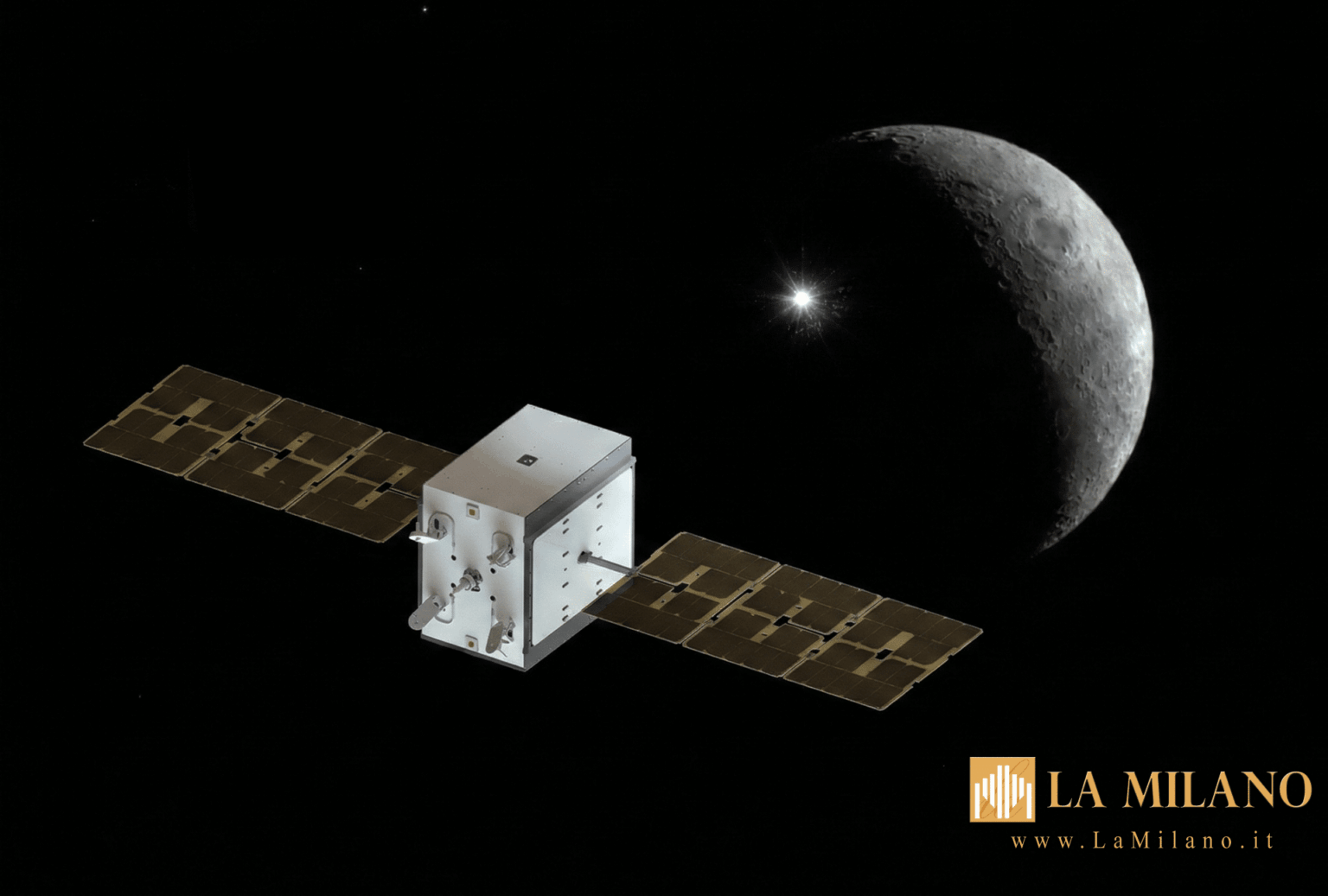 LUMIO, the European satellite that will study meteoroid impacts on the far side of the Moon. LUMIO, the European satellite that will study meteoroid impacts on the far side of the Moon.
