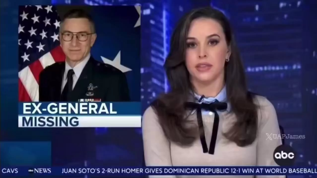 ABC News: UFO Expert, Retired Air Force General Neil McCasland missing since Feb. 27 - “During his career, he oversaw classified space weapons programs and was considered an expert on UFOs… - Clothing has been found near his home, but it’s unclear if that’s his.”