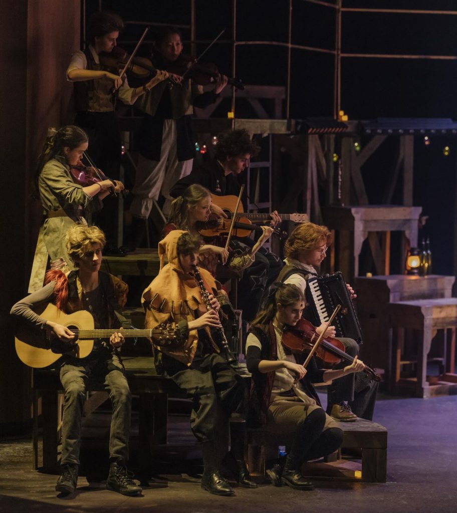 Orchestra in costumes on stage