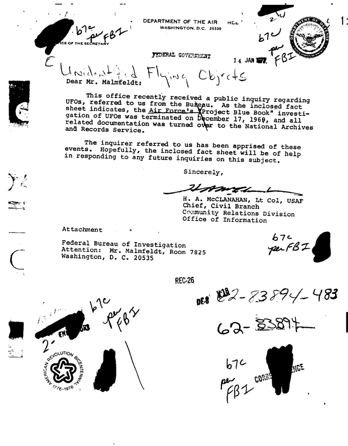 Project Blue Book UFO