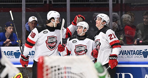 Parent Sets Franchise Record with 7-Game Goal Streak, Comets Defeat Amerks 4-1