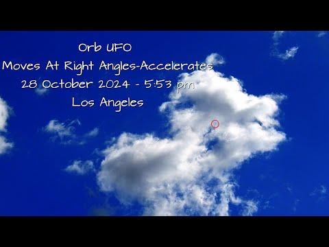 Orb UFO Changes Direction Several Times With 90 Degree Angles Then Accelerates Eastward