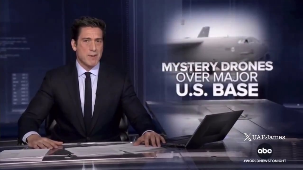 ABC News: Mystery drones swarm military base in Louisiana, “Air Force not able to stop them” - Multiple waves of 12-15 drones flew for a week over sensitive areas of Barksdale AFB, home of USAF nuclear command.