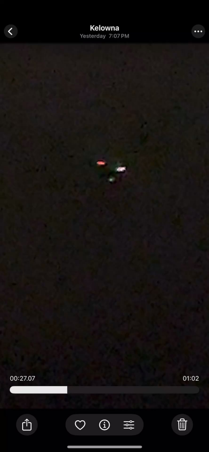 look closely at the rear light. triangle UAP sighting kelowna BC