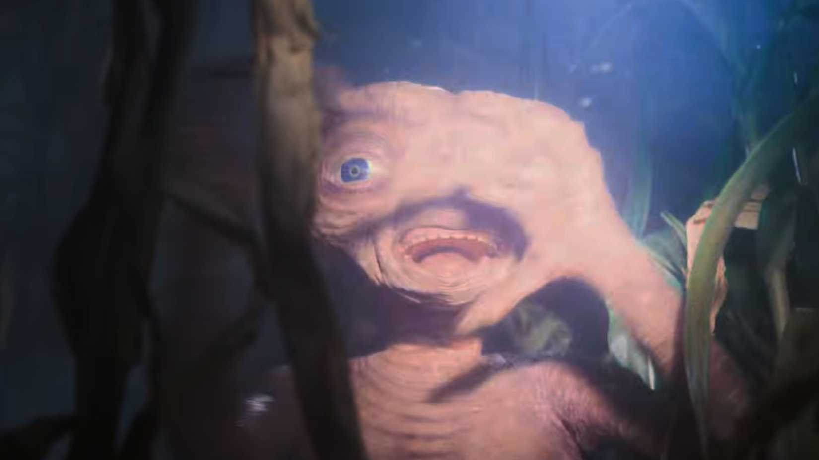 A frightened E.T. in E.T. the Extra-Terrestrial
