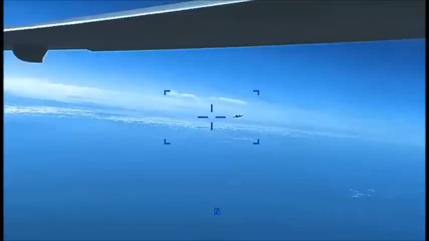 Object trailing behind when an SU27 dumped fuel on an MQ9 in 2023