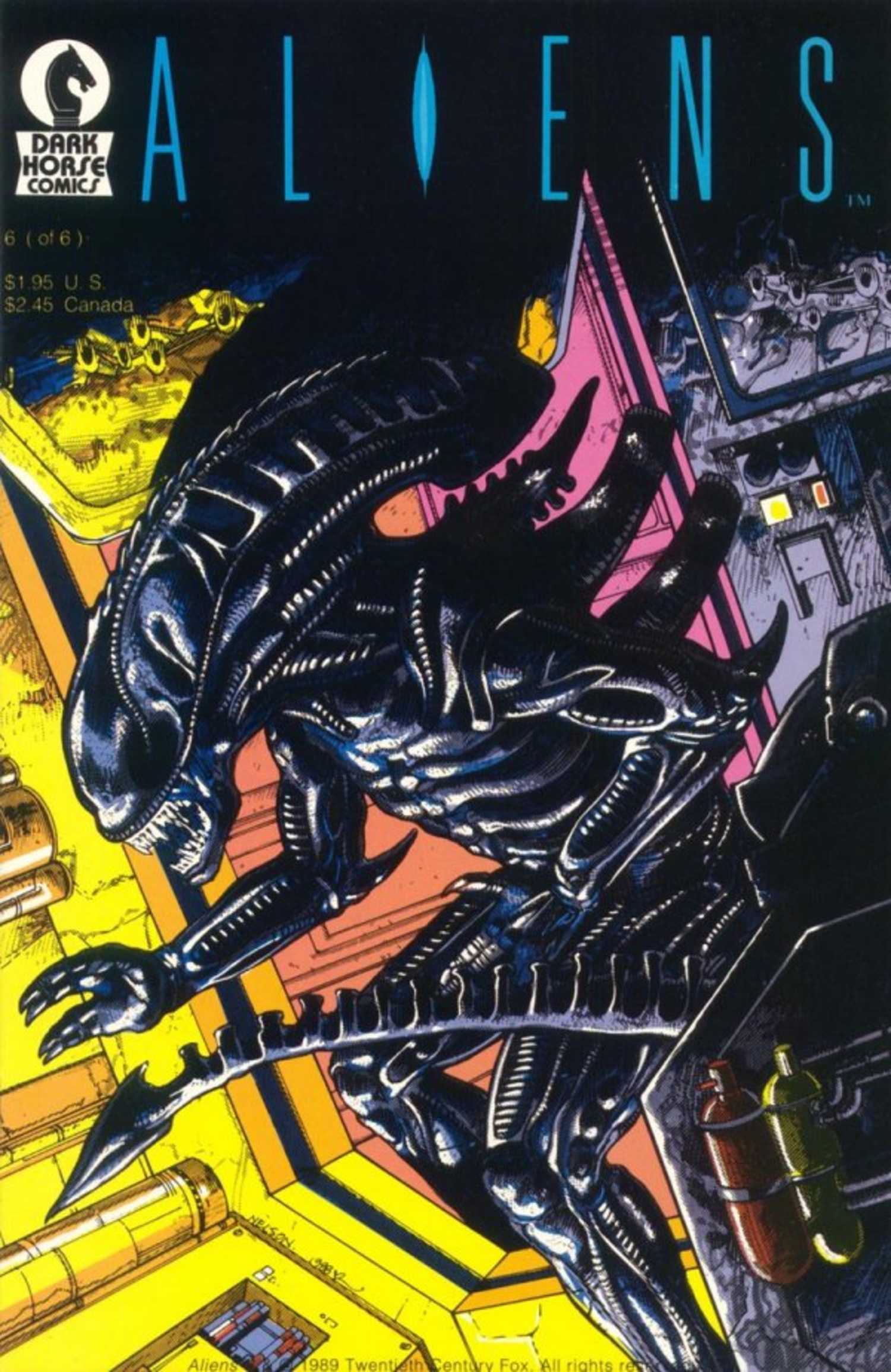 Aliens #6, a Xenomorph floating in zero gravity
