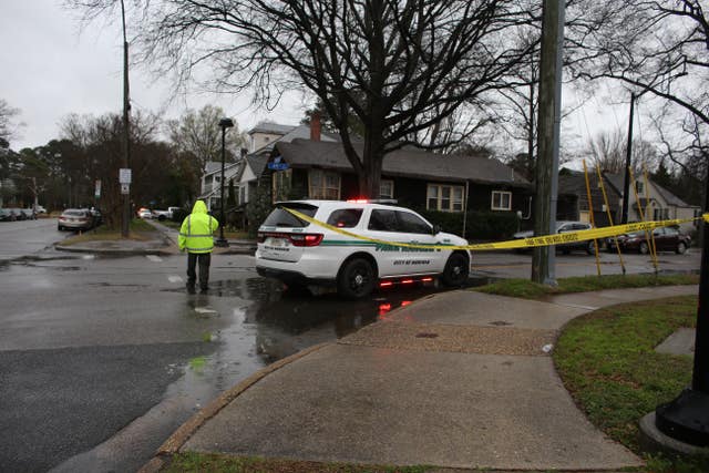 Police outside a building