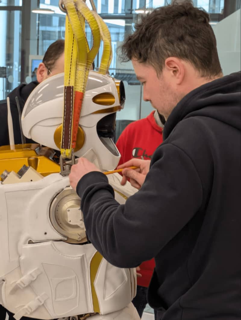 A close-up of the Valkyrie robot being dismantled. (CREDIT: University of Edinburgh)