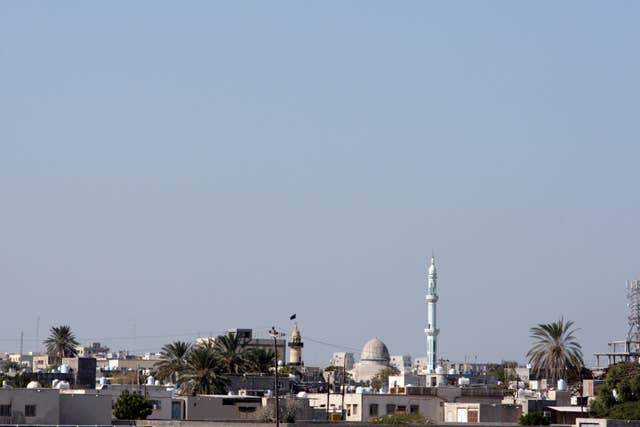 A view of buildings on Qeshm, under blue skies