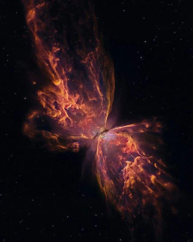 You're looking at the Butterfly Nebula, a dying star 3,800 light-years away throwing a tantrum so beautiful it looks like the universe made art on purpose.