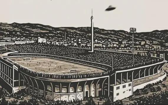 So what happened on October 27, 1954? A UFO was seen by thousands of fans at the stadium during the Fiorentina-Pistoiese match