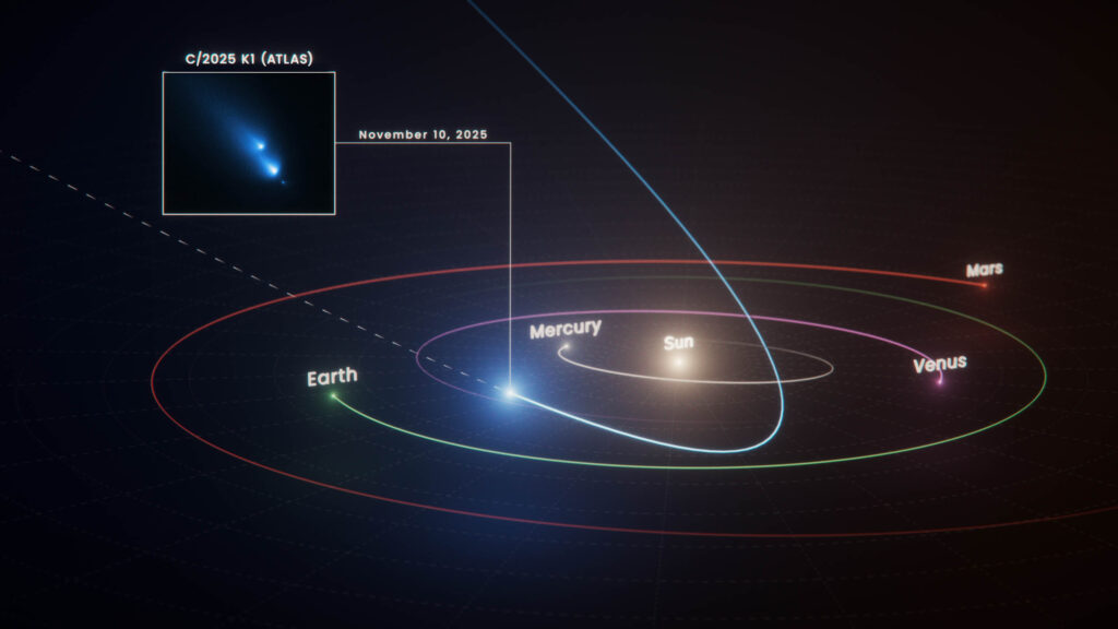 Astronomers catch a comet breaking apart in real-time