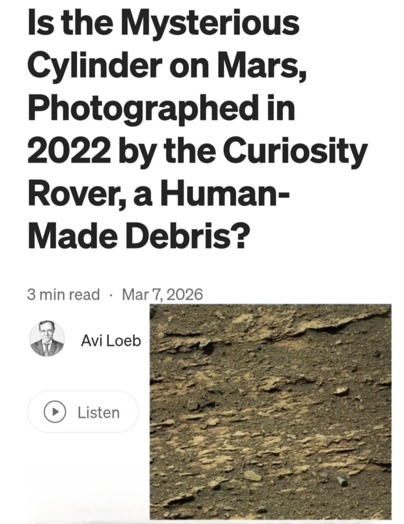 Is the Mysterious Cylinder on Mars, Photographed in 2022 by the Curiosity Rover, a Human-Made Debris? Is the Mysterious Cylinder on Mars, Photographed in 2022 by the Curiosity Rover, a Human-Made Debris?