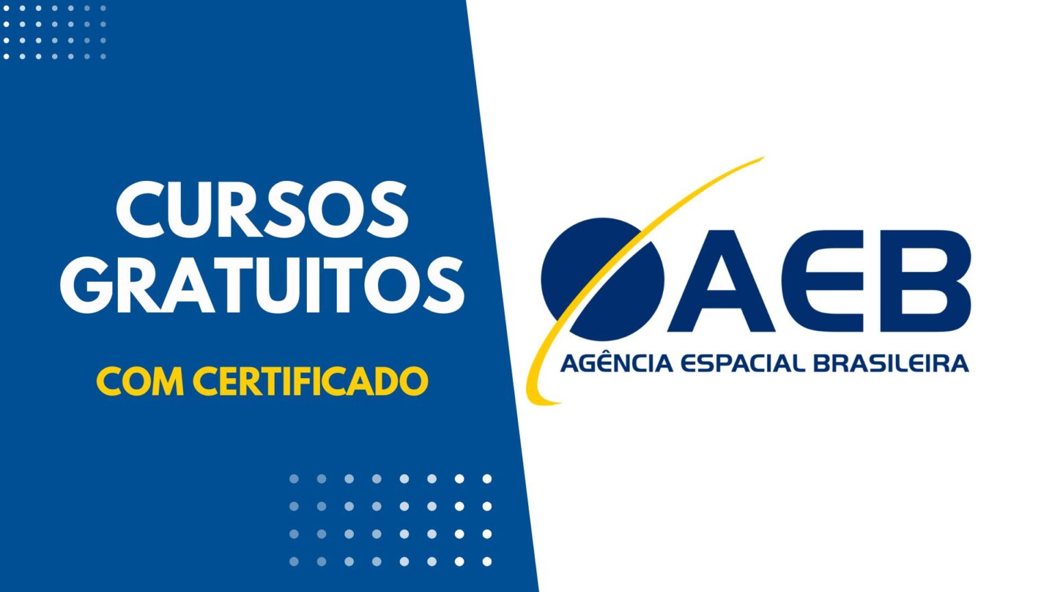 The Brazilian Space Agency offers many free 100% online courses with certificates on Scientific Technologies, Astronomy, and Space Law; see how to register