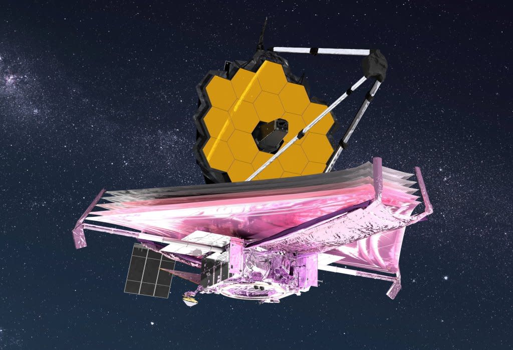An artist’s impression of the James Webb Telescope, which first captured the objects when it began scanning the cosmos four years ago. NASA / SWNS