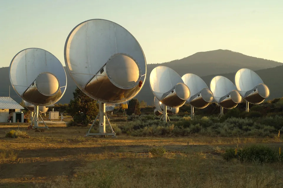 The Allen Telescope Array is a large number of small dishes in northern California dedicated to astronomical observations and a simultaneous search for extraterrestrial intelligence.