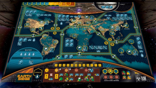 Earth Siege: Arrival - The board game in play