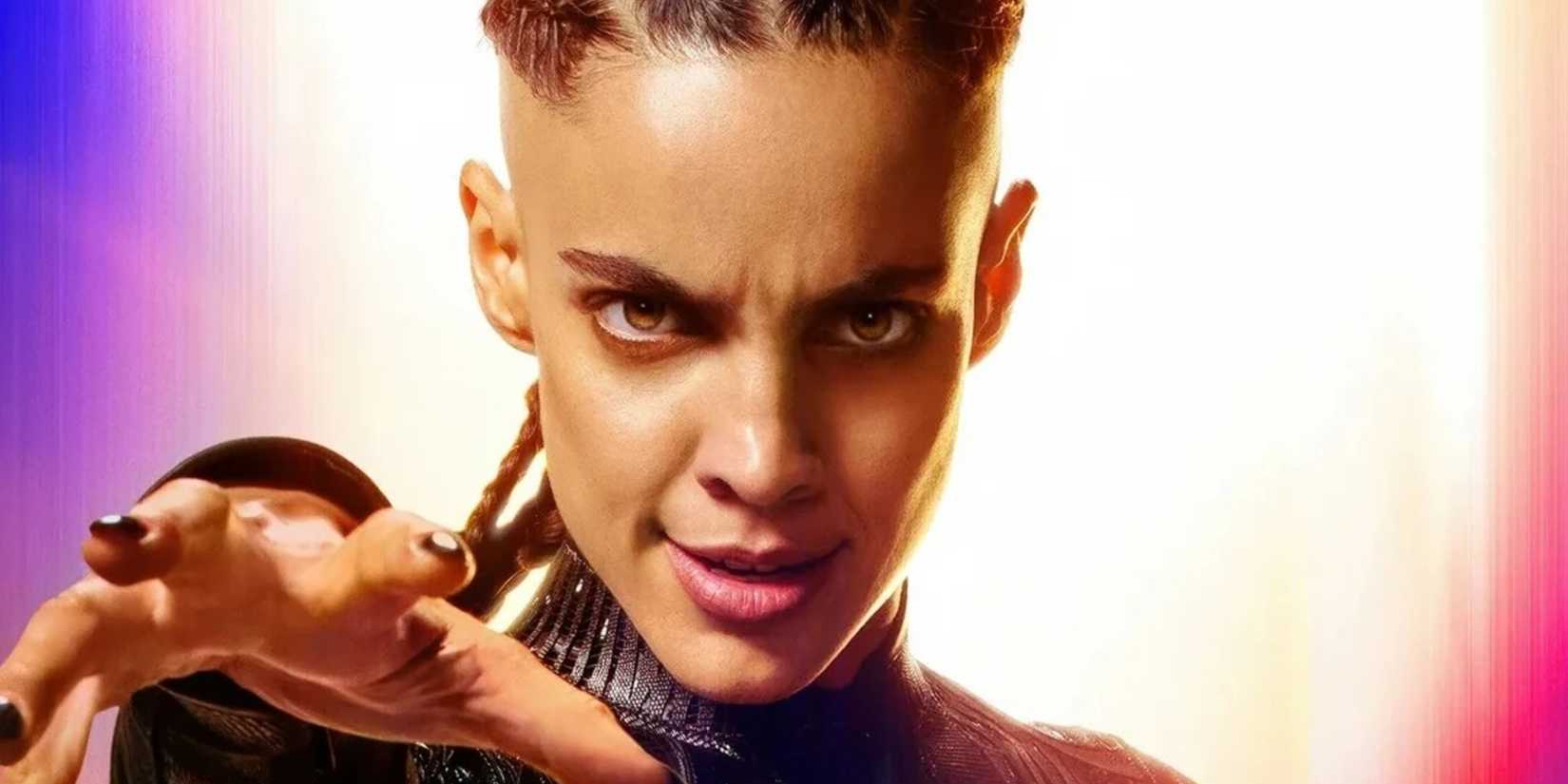 The Engineer holding out her hand in her character poster for Superman (2025)