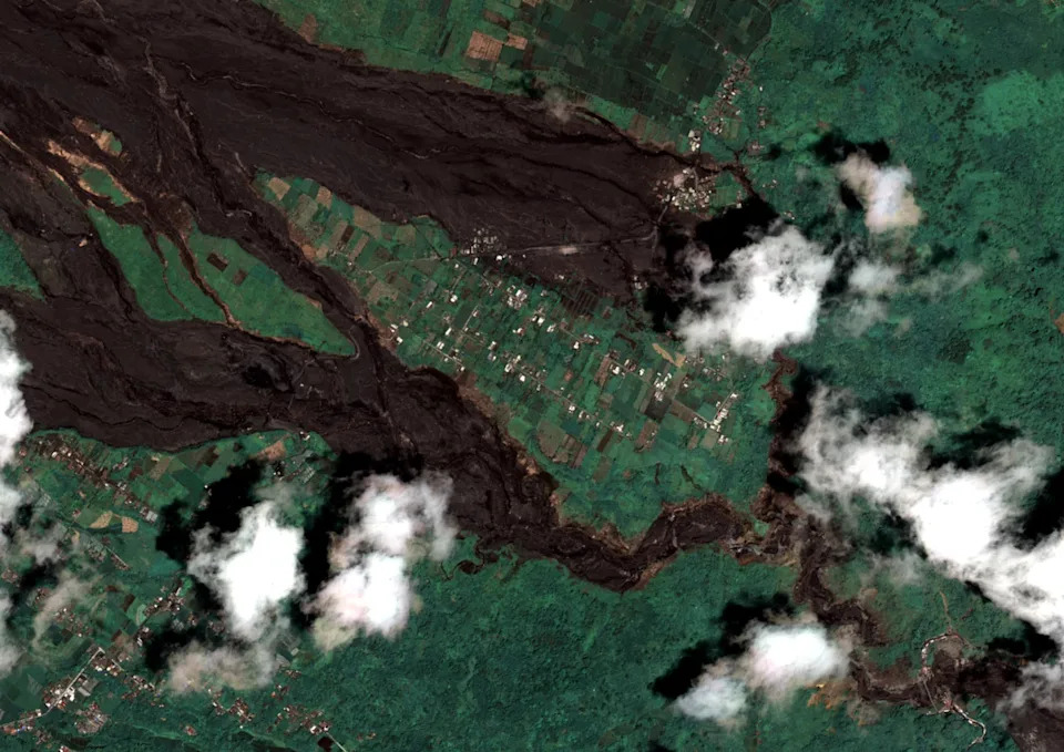 A photo of extensive damage near Sumberwuluh village in Indonesia captured by one of ST Engineering’s Earth observation satellites, after Mount Semuru erupted in December 2022.