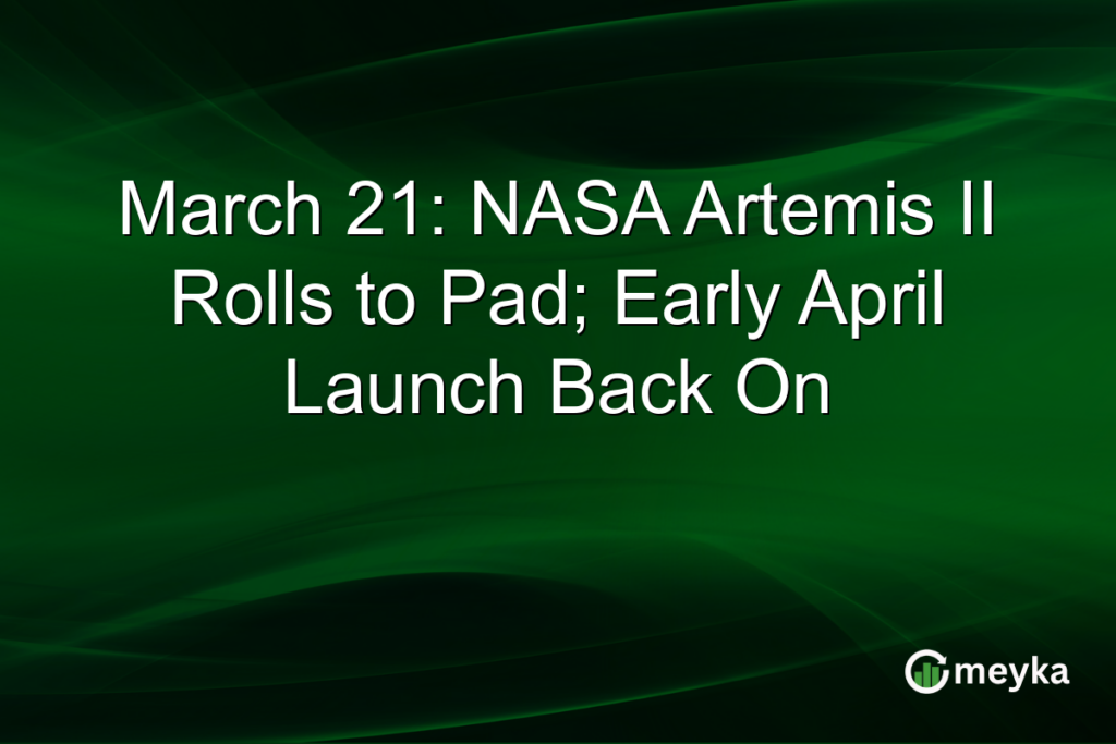 March 21: NASA Artemis II Rolls to Pad; Early April Launch Back On Meyka Logo