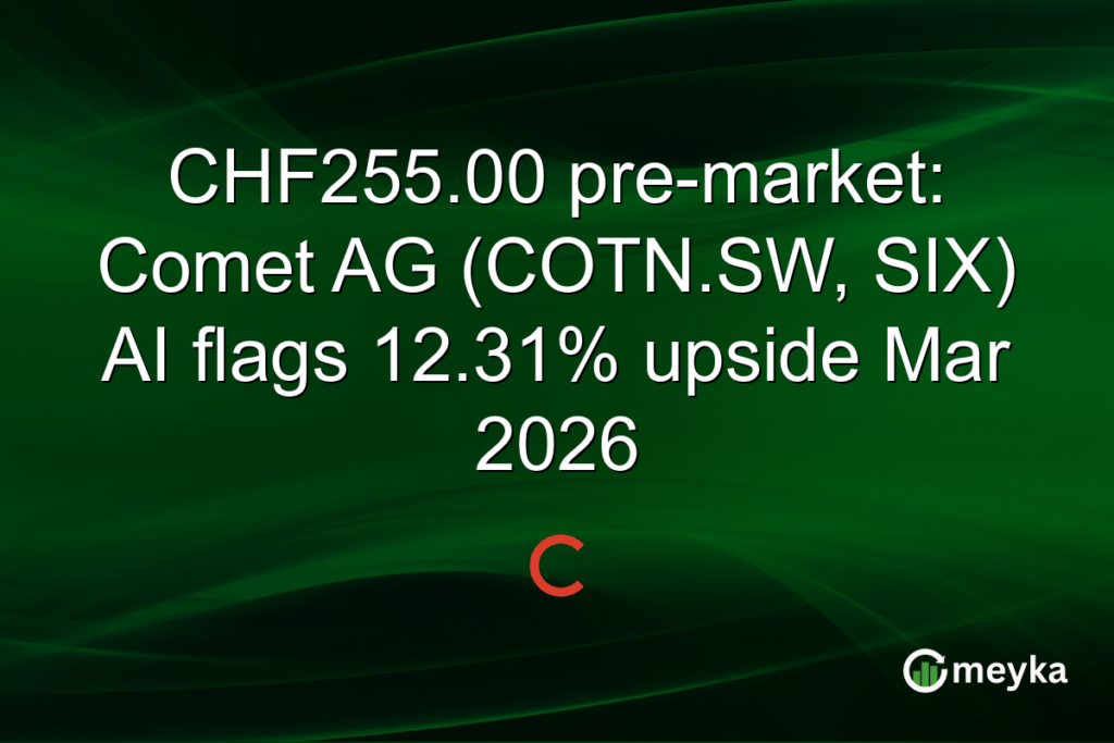 CHF255.00 pre-market: Comet AG (COTN.SW, SIX) AI flags 12.31% upside Mar 2026 Meyka Logo