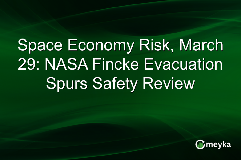 Space Economy Risk, March 29: NASA Fincke Evacuation Spurs Safety Review Meyka Logo