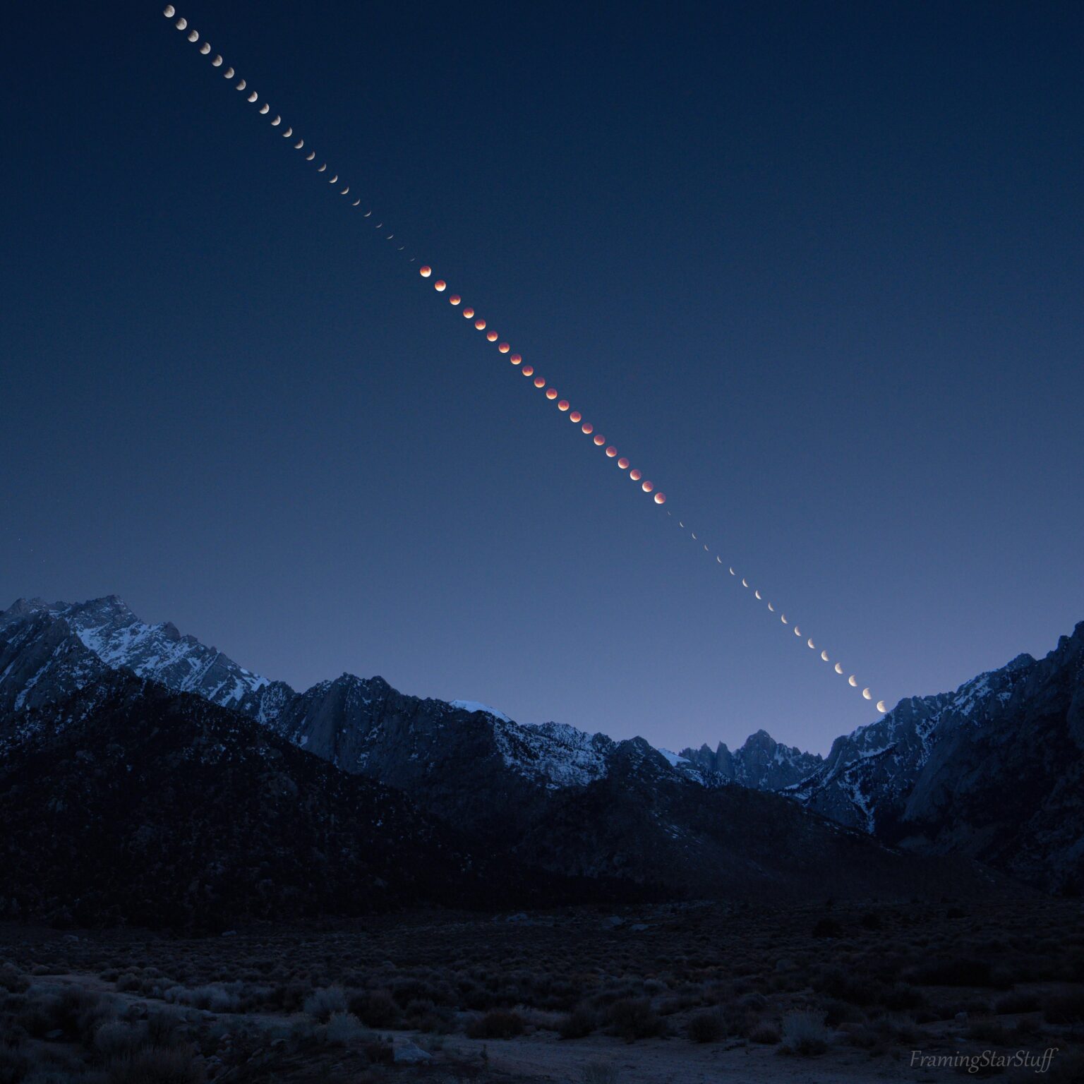 Lunar Eclipse over the Sierra Nevada mountains Lunar Eclipse over the Sierra Nevada mountains