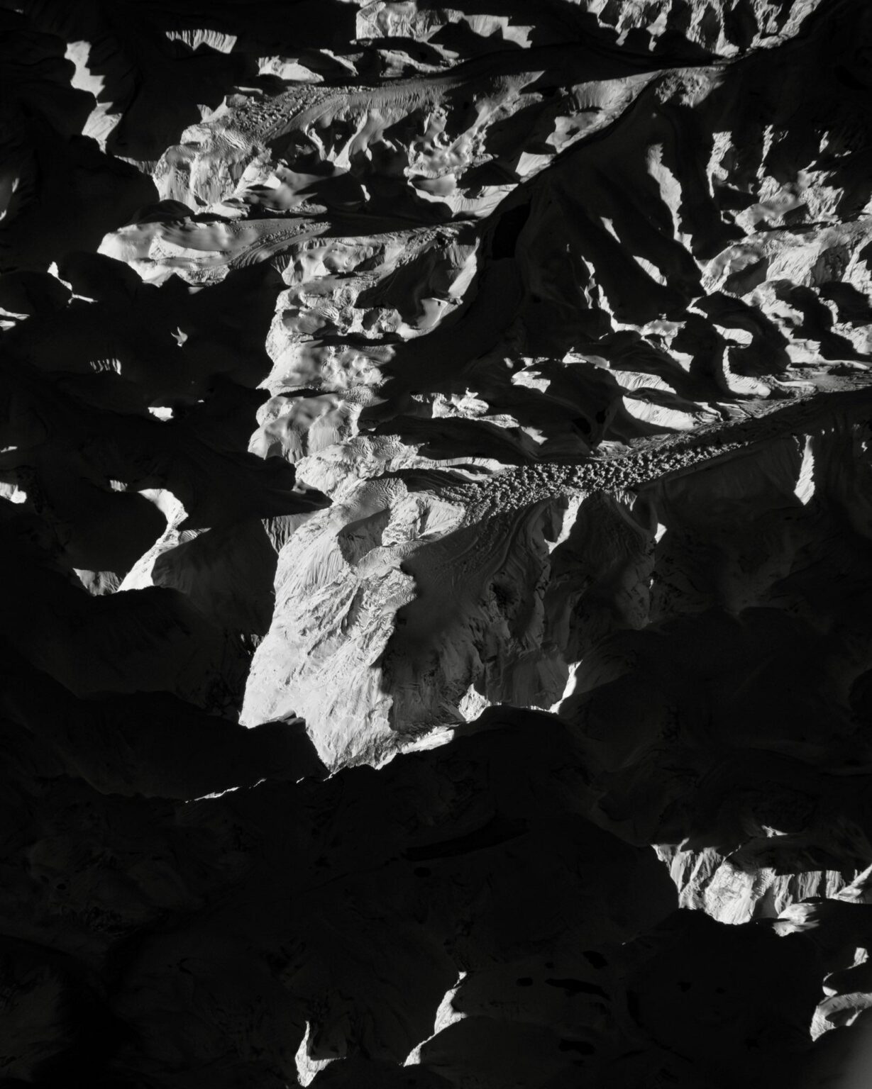 Everest from Space Station, shot in near infrared and converted to b&w. By Zena Cardman